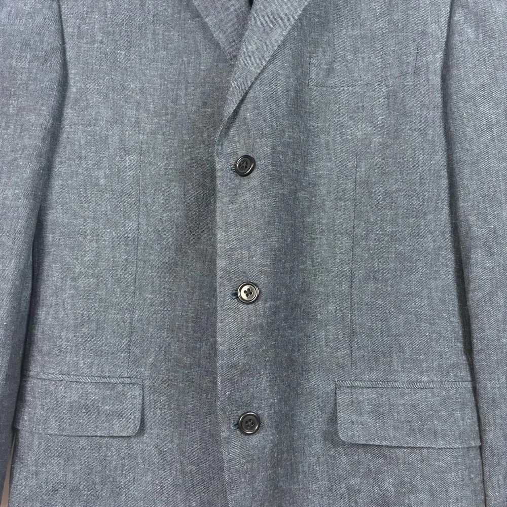 Joseph Abboud Blazer Vest Combo Set Linen Blend Blue Jacket Sport Coat Men's 42L